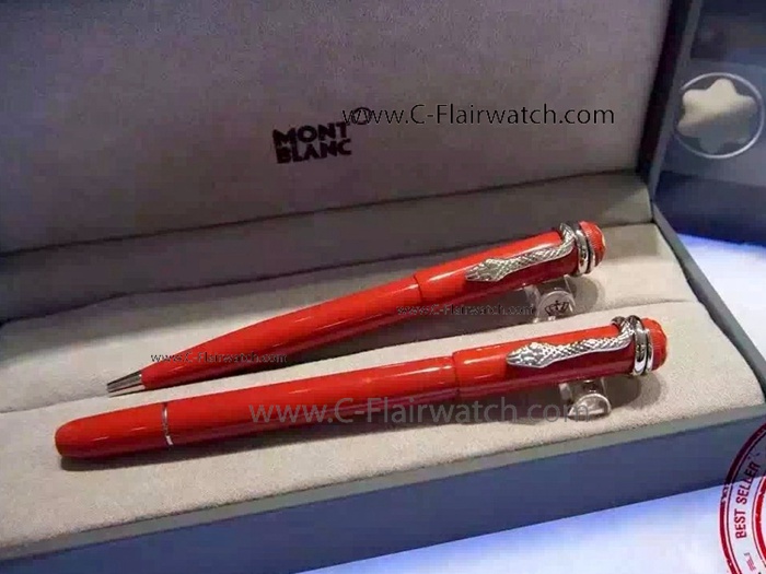 Buy Copy Montblanc Special Edition Red Ballpoint & Fineliner Pen